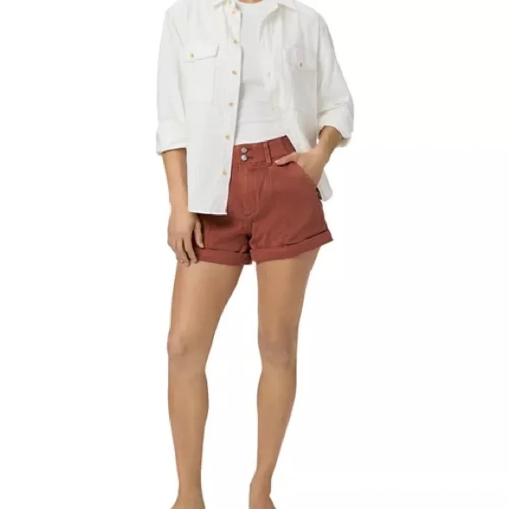 PAIGE Brooklyn High Waist Shorts with Cuffed Hem - Picture 5 of 10